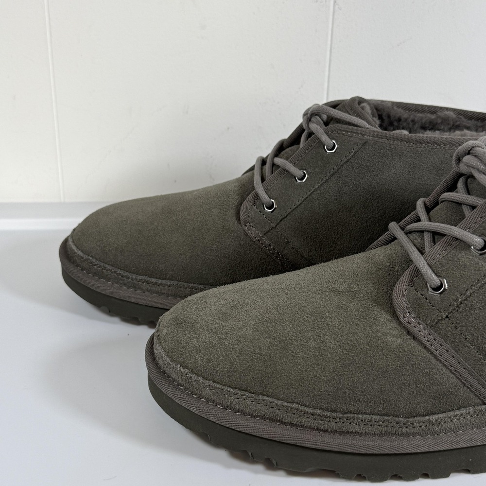 UGG Boots Mens Size 10 Gray Suede Chukka Wool Lined Ankle Winter Casual Comfort - Picture 8 of 10